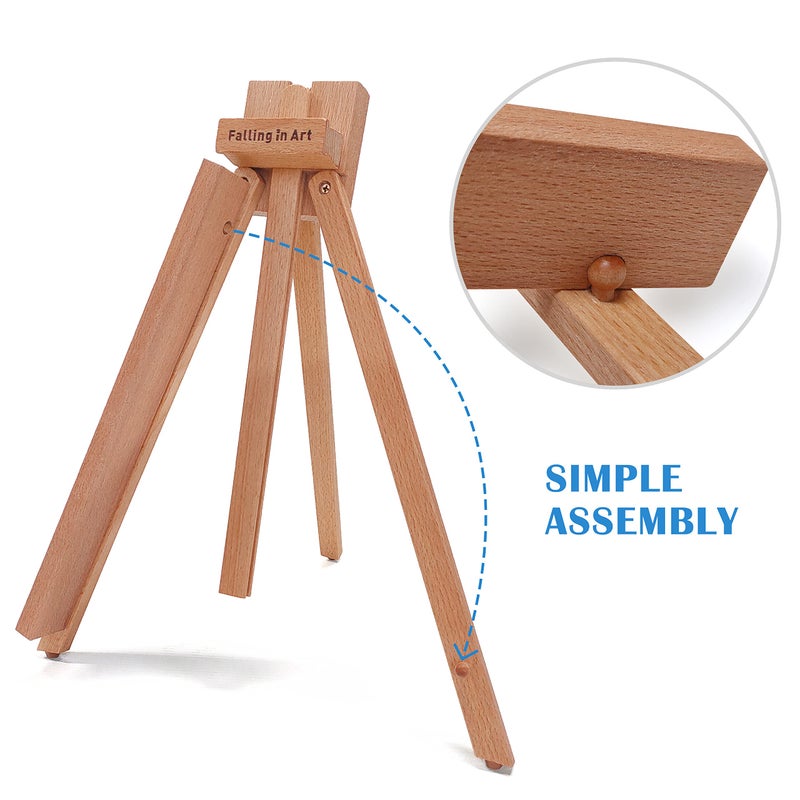Falling in Art Beechwood 25" Tabletop Easel Display Stand for Painting - Holding Canvas Up to 22 1/2 Inches High, A-Frame Artist Tripod with Rubber Feet, Portable Photo and Sign Holder - Image 3